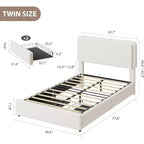 GuatoWave Struttura Letto con Piattaforma Rivestita in Morbido Pile Orsetto con 2 Cassetti Contenitori
