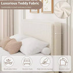 GuatoWave Struttura Letto con Piattaforma Rivestita in Morbido Pile Orsetto con 2 Cassetti Contenitori