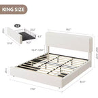 GuatoWave Struttura Letto con Piattaforma Rivestita in Morbido Pile Orsetto con 2 Cassetti Contenitori