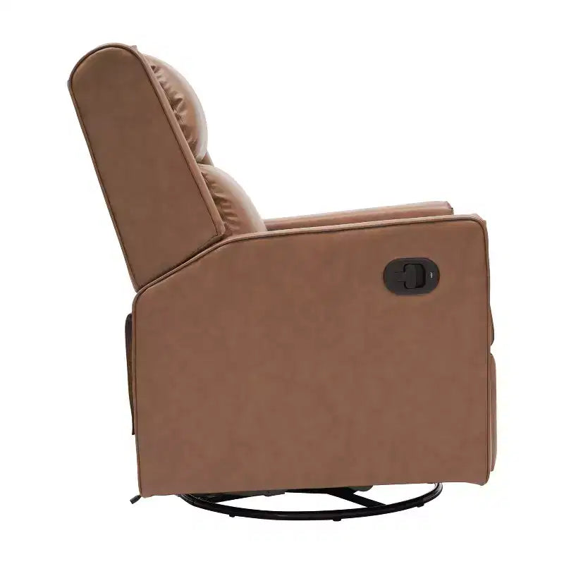 Poltrona reclinabile a dondolo girevole Emma and Oliver con porte di ricarica USB/USB-C, reclinabile manuale girevole a 270 gradi