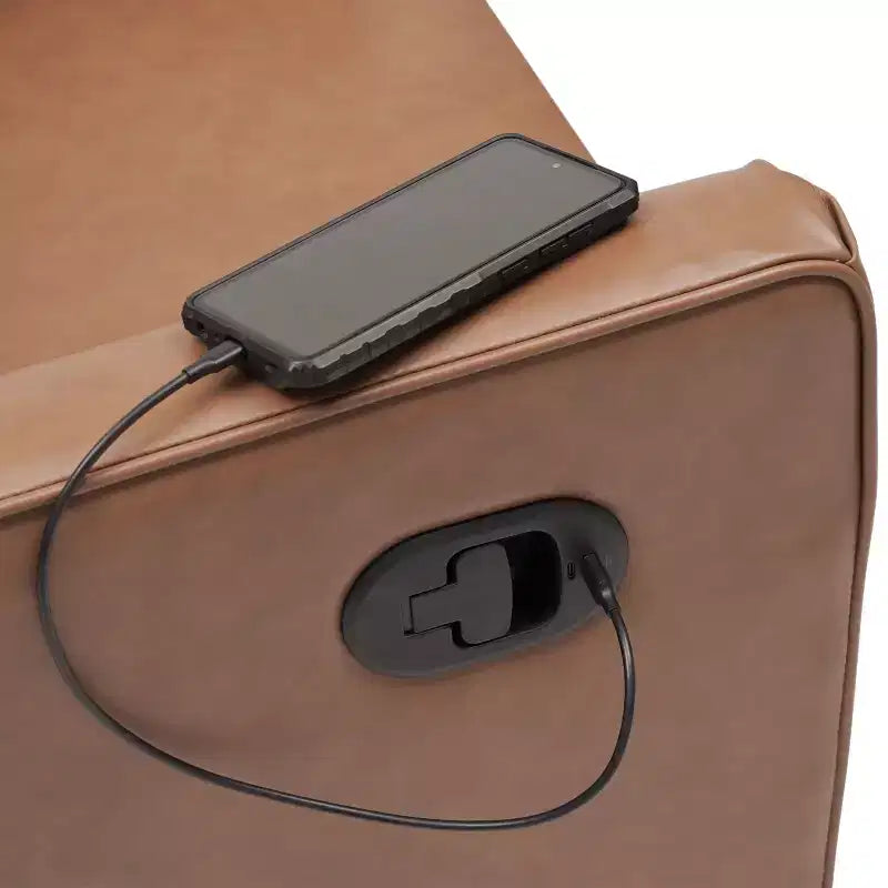 Poltrona reclinabile a dondolo girevole Emma and Oliver con porte di ricarica USB/USB-C, reclinabile manuale girevole a 270 gradi