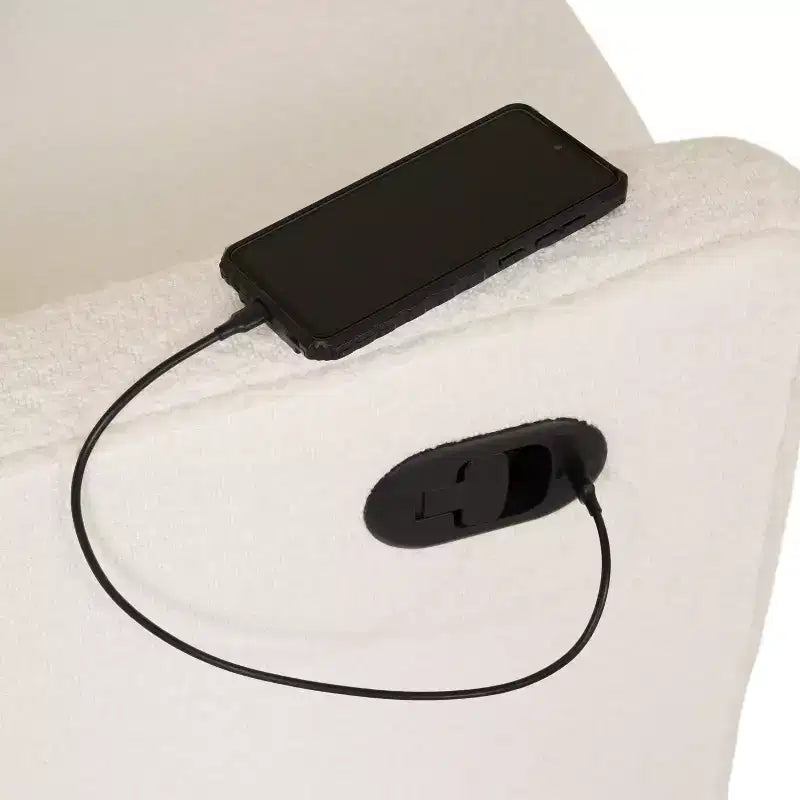 Poltrona reclinabile a dondolo girevole Emma and Oliver con porte di ricarica USB/USB-C, reclinabile manuale girevole a 270 gradi