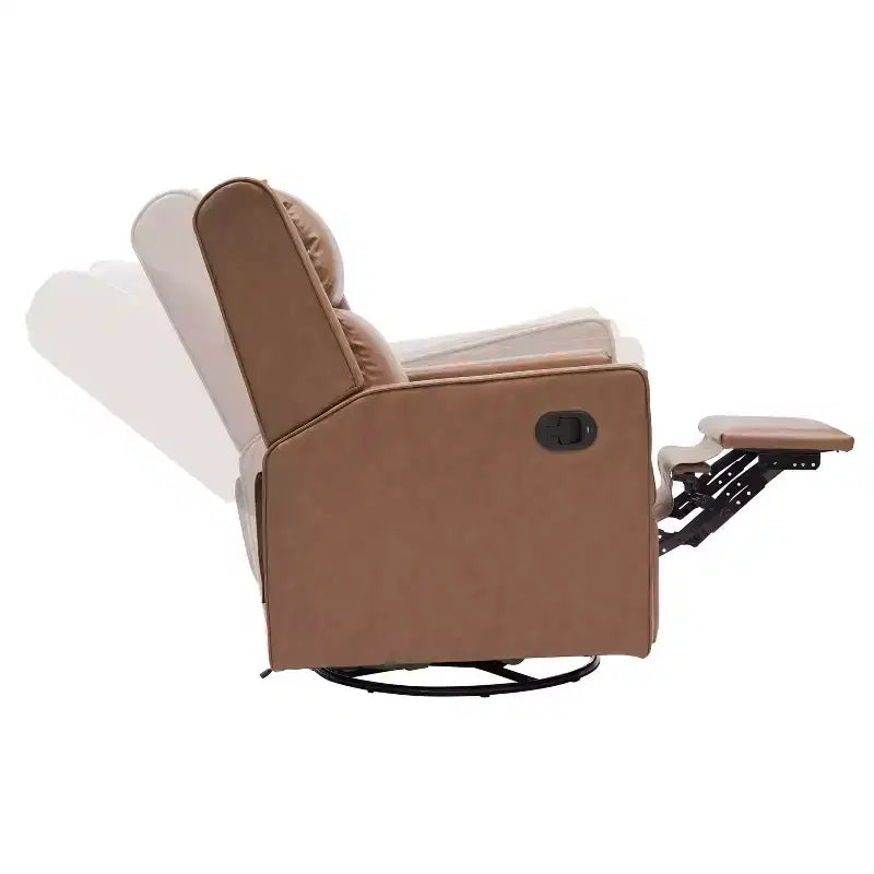 Poltrona reclinabile a dondolo girevole Emma and Oliver con porte di ricarica USB/USB-C, reclinabile manuale girevole a 270 gradi