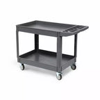 Carrello di servizio multiuso a 2 ripiani con ruote girevoli a 360° e freni, 250 kg, maniglia ergonomica per magazzino/garage/pulizie, 117*63,5 cm