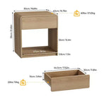 Comodini Moderni Set da 2, Tavolini da Comodino con Cassetti e Ripiano Aperto per Camera da Letto e Soggiorno-Panipeachy