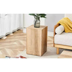 12 Tavolino da Caffè in MDF Color Legno Chiaro, Tavolino d'Appoggio Multifunzionale Minimalista con Texture Naturale per Soggiorno
