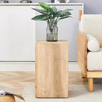 12 Tavolino da Caffè in MDF Color Legno Chiaro, Tavolino d'Appoggio Multifunzionale Minimalista con Texture Naturale per Soggiorno
