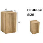 12 Tavolino da Caffè in MDF Color Legno Chiaro, Tavolino d'Appoggio Multifunzionale Minimalista con Texture Naturale per Soggiorno