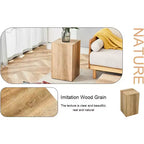 12 Tavolino da Caffè in MDF Color Legno Chiaro, Tavolino d'Appoggio Multifunzionale Minimalista con Texture Naturale per Soggiorno