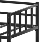Luxystar Letto a Castello in Metallo per Bambini con Scaletta e Scivolo, Nero