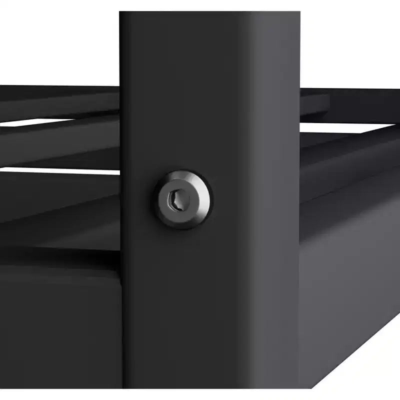 Luxystar Letto a Castello in Metallo per Bambini con Scaletta e Scivolo, Nero