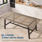 Tavolo da Pranzo Industriale per 6-8 Persone, Tavolo da Cucina Lungo 180 cm con Robusta Struttura in Metallo, per Ufficio Domestico