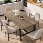 Tavolo da Pranzo Industriale per 6-8 Persone, Tavolo da Cucina Lungo 180 cm con Robusta Struttura in Metallo, per Ufficio Domestico