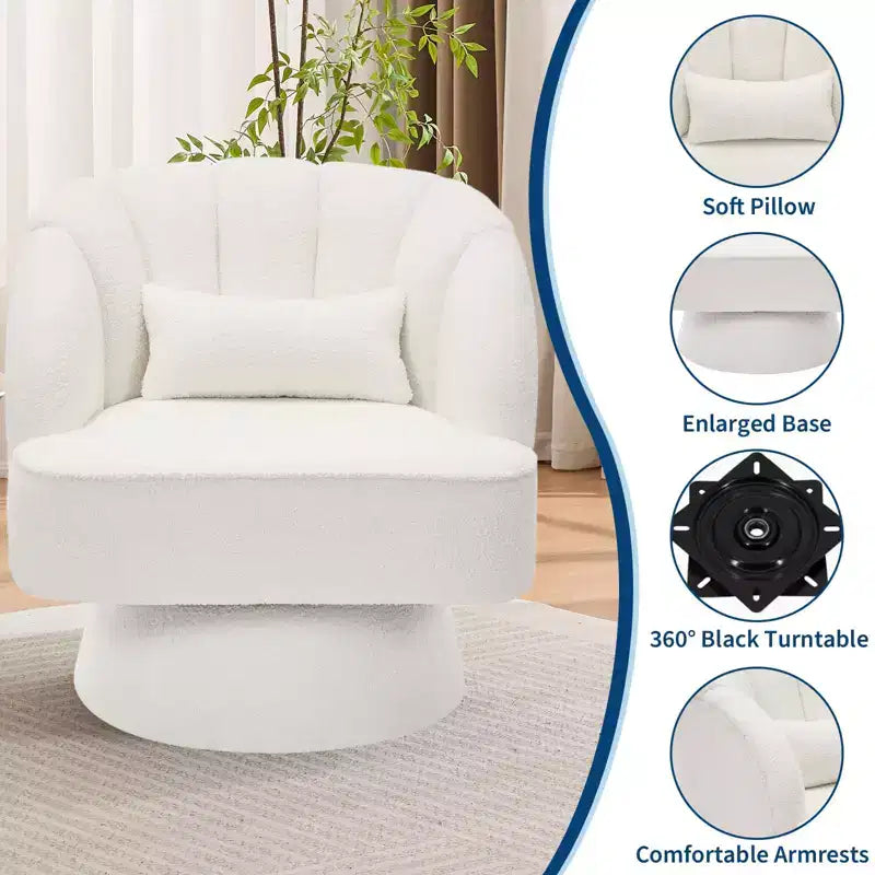 Poltrona moderna girevole a 360° con rivestimento in velluto e schienale a righe, design elegante per soggiorno e camera da letto