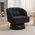 Poltrona moderna girevole a 360° con rivestimento in velluto e schienale a righe, design elegante per soggiorno e camera da letto
