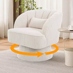 Poltrona moderna girevole a 360° con rivestimento in velluto e schienale a righe, design elegante per soggiorno e camera da letto