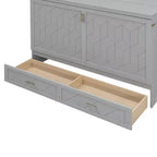 Letto a scomparsa Queen Size, Letto a mobile pieghevole con cassetto e stazione di ricarica per camera da letto, soggiorno - ModernLuxe