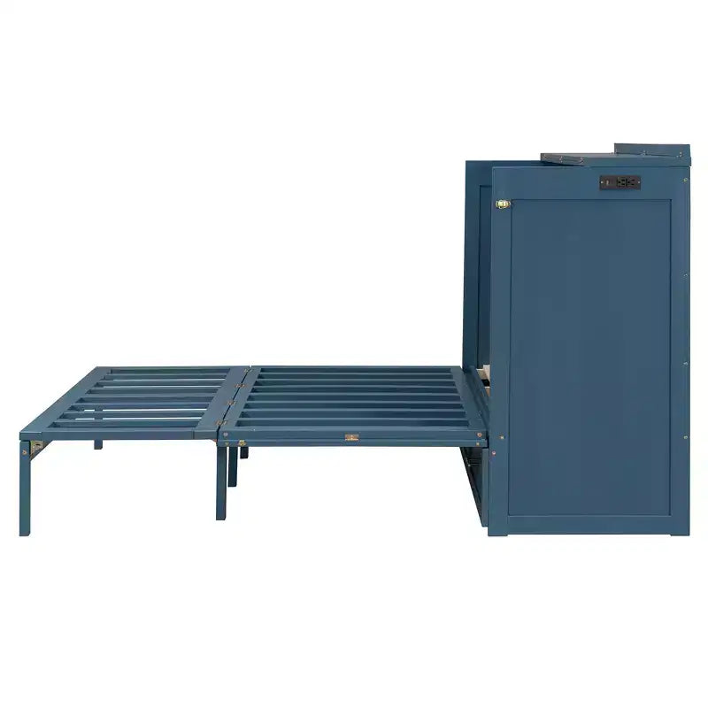 Letto a scomparsa Queen Size, Letto a mobile pieghevole con cassetto e stazione di ricarica per camera da letto, soggiorno - ModernLuxe
