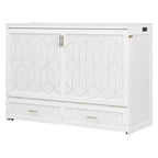 Letto a scomparsa Queen Size, Letto a mobile pieghevole con cassetto e stazione di ricarica per camera da letto, soggiorno - ModernLuxe
