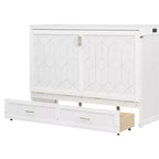 Letto a scomparsa Queen Size, Letto a mobile pieghevole con cassetto e stazione di ricarica per camera da letto, soggiorno - ModernLuxe