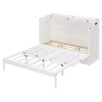 Letto a scomparsa Queen Size, Letto a mobile pieghevole con cassetto e stazione di ricarica per camera da letto, soggiorno - ModernLuxe