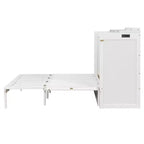 Letto a scomparsa Queen Size, Letto a mobile pieghevole con cassetto e stazione di ricarica per camera da letto, soggiorno - ModernLuxe