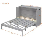 Letto a scomparsa Queen Size, Letto a mobile pieghevole con cassetto e stazione di ricarica per camera da letto, soggiorno - ModernLuxe