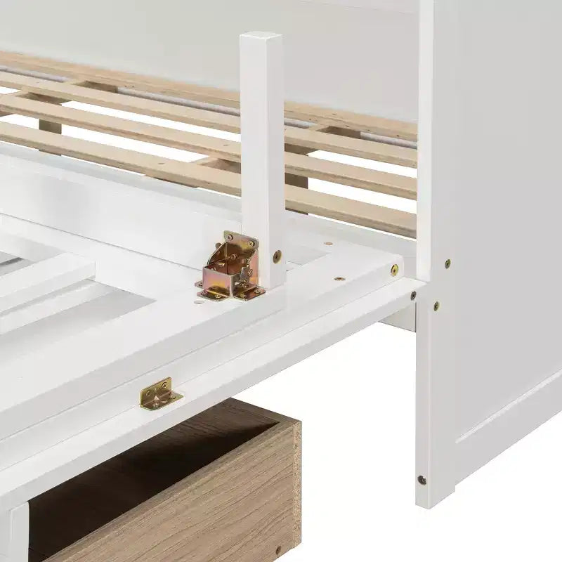 Letto a scomparsa Queen Size, Letto a mobile pieghevole con cassetto e stazione di ricarica per camera da letto, soggiorno - ModernLuxe