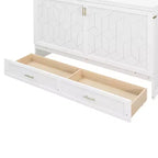 Letto a scomparsa Queen Size, Letto a mobile pieghevole con cassetto e stazione di ricarica per camera da letto, soggiorno - ModernLuxe