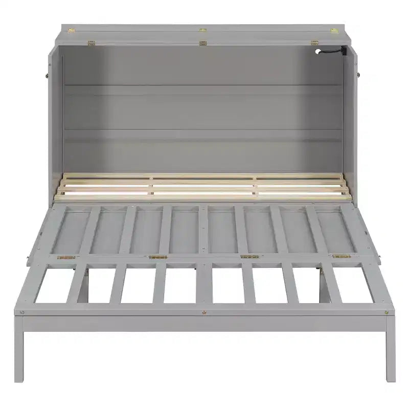 Letto a scomparsa Queen Size, Letto a mobile pieghevole con cassetto e stazione di ricarica per camera da letto, soggiorno - ModernLuxe