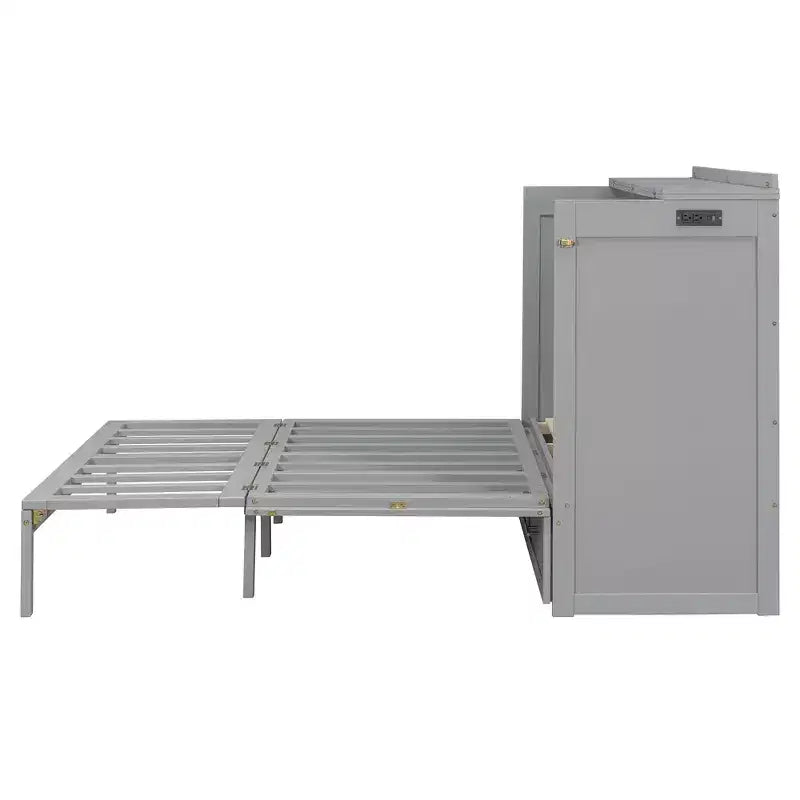 Letto a scomparsa Queen Size, Letto a mobile pieghevole con cassetto e stazione di ricarica per camera da letto, soggiorno - ModernLuxe