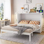 Letto a scomparsa Queen Size, Letto a mobile pieghevole con cassetto e stazione di ricarica per camera da letto, soggiorno - ModernLuxe