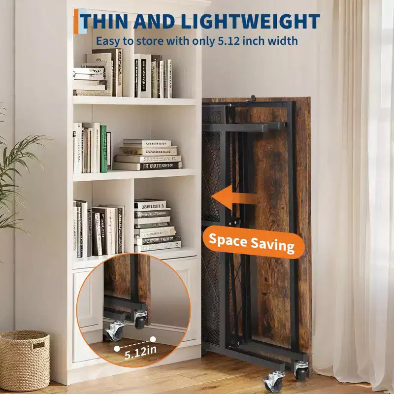 Scrivania Pieghevole con Rotelle da 80 cm, Nessun Montaggio, Carrello a 3 Ripiani in Filo Metallico, Tavolino Portatile con Ruote Bloccabili per Cucina Soggiorn