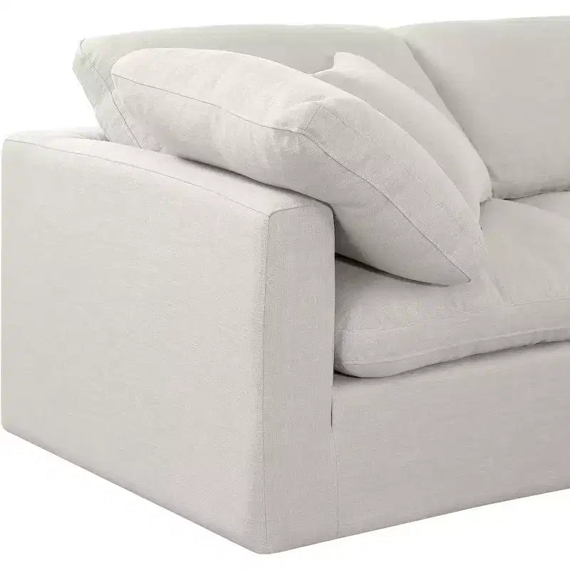 Divano modulare Meridian Furniture Indulge in tessuto di lino testurizzato