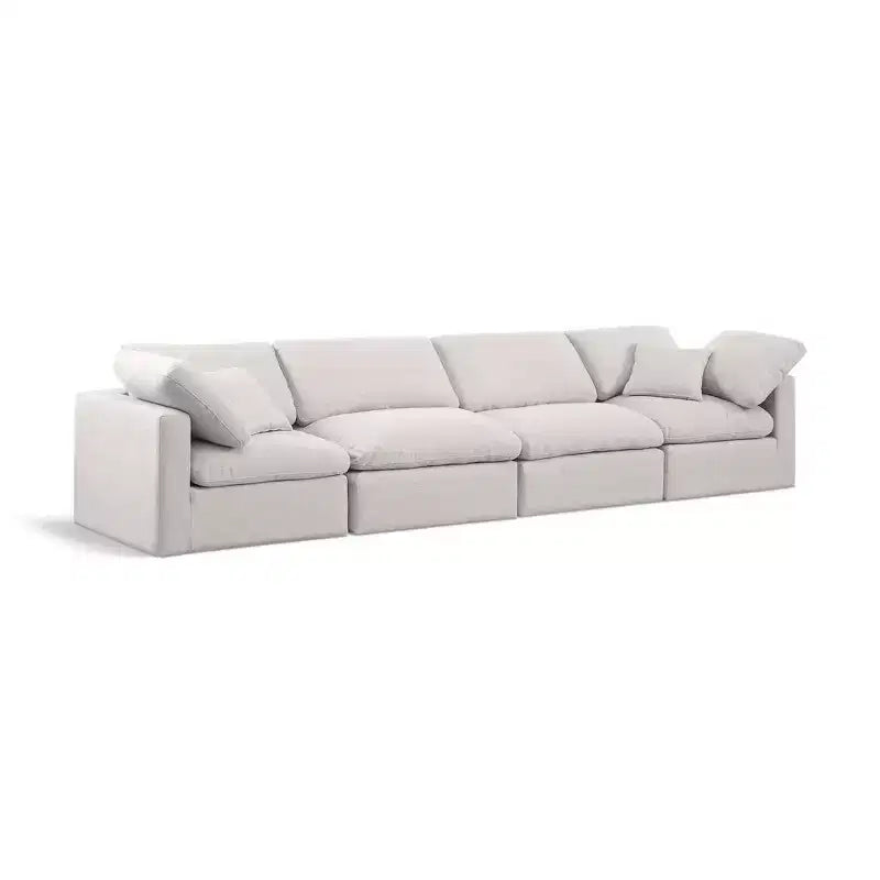 Meridian Furniture Indulge Linen Textured Fabric Modular Sofa