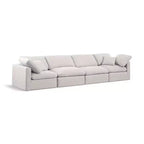 Meridian Furniture Indulge Linen Textured Fabric Modular Sofa