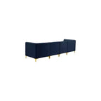 Divano modulare Meridian Furniture Alina in velluto blu marino