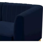 Divano modulare Meridian Furniture Alina in velluto blu marino
