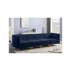 Divano modulare Meridian Furniture Alina in velluto blu marino