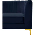 Divano modulare Meridian Furniture Alina in velluto blu marino