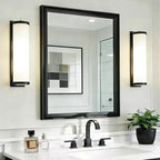 Specchio da bagno 30x40, specchio rettangolare, antiruggine, montaggio a parete verticale o orizzontale, moderno, sopra lavandino, cornice in alluminio