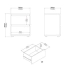 Tvilum, comodino Aurora a 2 cassetti, Jackson Hickory
