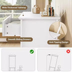 Cassettiera a 3 cassetti set da 2, cassettiera in legno scanalato con maniglie dorate, armadietto contenitore largo con gambe in metallo per camera da letto, soggiorno, corridoio, ingresso