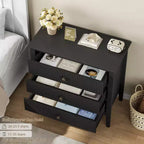Cassettiera a 3 cassetti set da 2, cassettiera in legno scanalato con maniglie dorate, armadietto contenitore largo con gambe in metallo per camera da letto, soggiorno, corridoio, ingresso