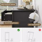 Cassettiera a 3 cassetti set da 2, cassettiera in legno scanalato con maniglie dorate, armadietto contenitore largo con gambe in metallo per camera da letto, soggiorno, corridoio, ingresso