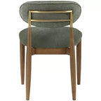 Meridian Furniture Riccio Olive, Sedie da Pranzo Laterali Imbottite in Tessuto Performance, Set da 2