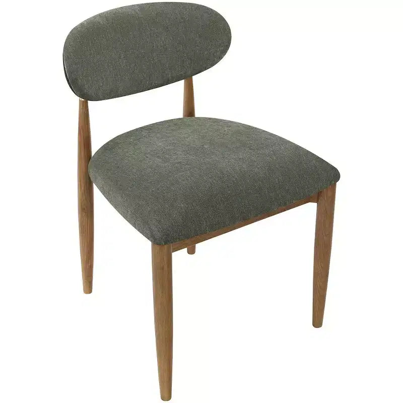 Meridian Furniture Riccio Olive, Sedie da Pranzo Laterali Imbottite in Tessuto Performance, Set da 2