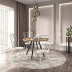 Tavolo da pranzo rotondo Jolana 45 in rovere con ripiano nero e set - iNSPIRE Q