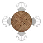 Tavolo da pranzo rotondo Jolana 45 in rovere con ripiano nero e set - iNSPIRE Q