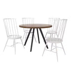Tavolo da pranzo rotondo Jolana 45 in rovere con ripiano nero e set - iNSPIRE Q